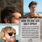 Rocky Mountain Barber Company Sea Salt Spray for Men - Adds Volume, Texture and Light Hold for All Hair Types - Triple Salt Blend - 8 oz