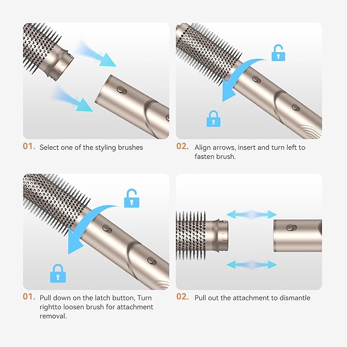 5 in 1 Hair Dryer Brush,110,000 RPM High-Speed Hair Styling Tools,Upgrade Air Curling Wrap Styler,Detachable Blow Dryer Brushs with Auto Wrap Curlers,Hot Air Brush for Straight/Curl/Drying/Smoothing