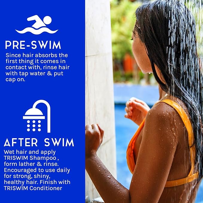 TRISWIM Swim Shampoo Chlorine Removal Jug 64oz with Pump | Removes Chlorine, Bromine, & Mineral Build-up | Moisturizes with Aloe Vera & Vitamins | Perfect for Swimmers and Active Individuals