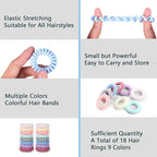 Hair Ties, 16 Pack Spiral Hair Coils for Thick & Thin Hair - No Crease, No Damage Ponytail Holders for Women and Children