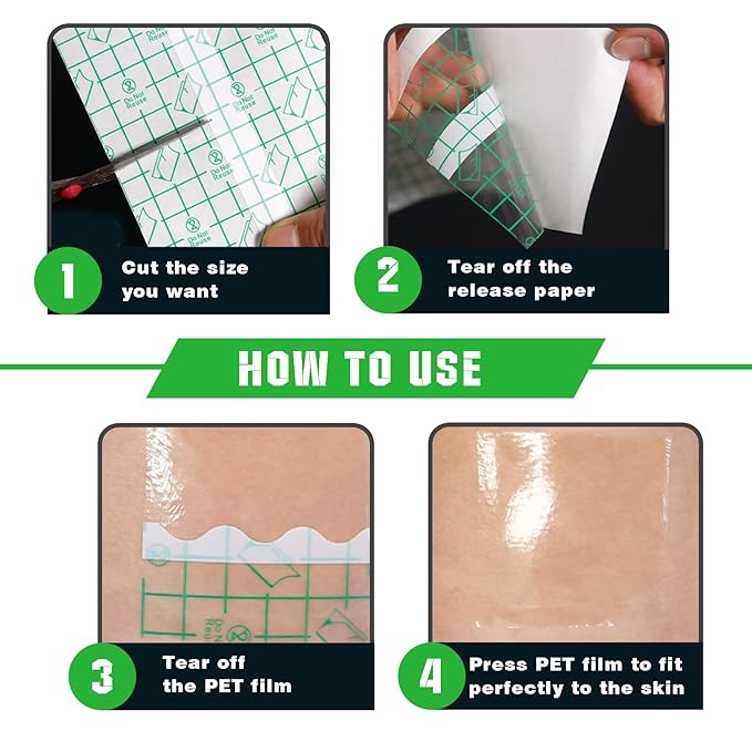 3 Rolls Tattoo Aftercare Bandage - Jconly Waterproof Tattoo Film Second Skin Tattoo Cover Up Patch Tape Healing Wrap Tattoo Supplies for Swimming, Shower, Wound Initial Healing(2 Inch, 4 Inch, 6 Inch)