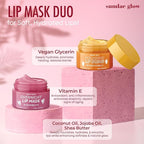 Lip Mask & Scrub – Watermelon, Mango & Vanilla – Hydrates, Exfoliates, Softens & Repairs Dry, Cracked Lips – Dermatologist Tested, Korean Skin Care – Vegan, Clean Beauty – Duo Pack