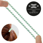 216-Piece Hair Ties, 4mm Hair Elastics, No Metal Ponytail Holders for Women, Durable for Thick, Curly and All Hair Types-Bright Solids & Stripes