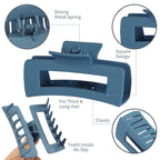 Hair Clip, 4.1 Inch Large Square Hair Claws Clips 12 Pcs for Thick Hair - Blue, for Women and Girls