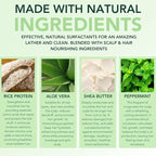 Natures Aid Volumizing Natural Rice Water Shampoo (Lemongrass Peppermint)