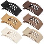 French Flat Hair Clips for Women 6pcs Hair Claw Clips for Thick or Thin Hair Matte Claw Clips for Girls Barrettes Non-Slip Strong Hold Hair Accessories for Women (Brown)