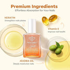 modelones Nail Strengthener and Growth Glitter Dark Brown Nail Polish Nail Repair for Damaged Nails Hardener Extra Strong and Growth Nail Care Gifts for Women Nail Ridge Filler 15ml