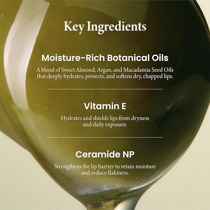 AXIS-Y Vita Glow Lip Oil with Vitamin E & Ceramide - Nourishing & Revitalizing Dry, Chapped Lips with Long Lasting Moisturization - Vegan Korean Skin Care Lip Treatment - 0.13 fl. oz. (Dreamy Olive)