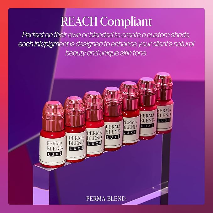 Perma Blend Luxe Lip Pigment Ink, Professional Lip Tattoo Microblading Supplies, Vivid Koral, .5 oz