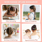 TsMADDTs Elastic Hair Ties, Colorful Hair Accessories for Baby Toddlers Kids Girls, 26 Colors Small Rubber Bands Set with Ties and Clips, Styling Tools