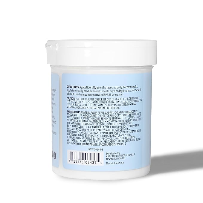 NATURE WELL Clinical Rejuvenate & Tone Retinol Intense Moisture Cream for Face, Body, & Hands, Anti-Aging, Targets Discoloration, Wrinkles, Sun Damage, Crepey, & Sagging Skin, 16 Oz