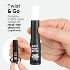 Blue Squid PRO White Face Paint Stick - Waterproof Body Paint for Adults & Kids Eye Black Baseball, Softball - Vegan Hypoallergenic Twist-Up Non-Toxic Makeup Stick for Cosplay, Sports & SFX (White)