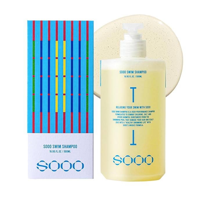 SOOO Swim Shampoo, Chlorine Removal After Swim Shampoo for Swimmers, Removes Salt & Residue, Refreshing dry itchy Scalp & Pool Odor, Citrus Scent, Silicone & Paraben-Free 7.43 fl. oz. (16.9 fl. oz.)