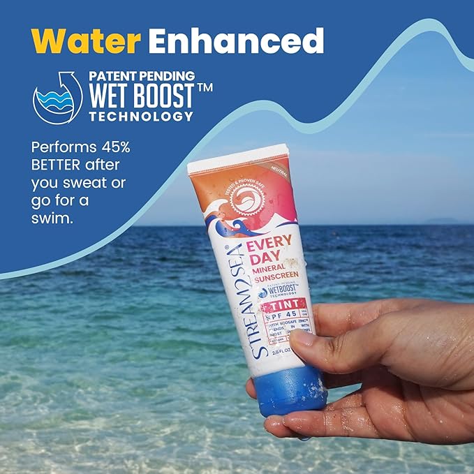 SPF 45 Every Day Tint Mineral Sunscreen | 2.5 Fl Oz Biodegradable, Paraben Free & Reef Safe | Non-Greasy Tinted Sunscreen For Face & Body Protection Against UVA & UVB