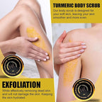 (29) Exfoliating Turmeric Body Scrub – Sea Salt, Jojoba & Almond Oil | Daily Body Exfoliator for Smooth, Radiant-Looking Skin | Gentle, Hydrating Scrub for All Skin Types (280ml)