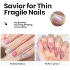 Beetles Jelly Nail Polish Set, 6 Colors Clear Pastel Nail Polish Glitter Pink Dusty Rose Orange Green Blue Purple Long Lasting & Quick Dry Nail Strengthener Polish Gift Sets for Women