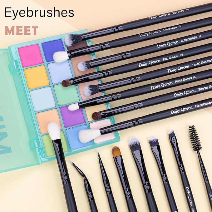 29pcs Black Professional Makeup Brush Set Kabuki Powder Concealers Eye shadows Blush Eyeliner Eyebrow Contour Eye blending Brushes (29pcs brush)