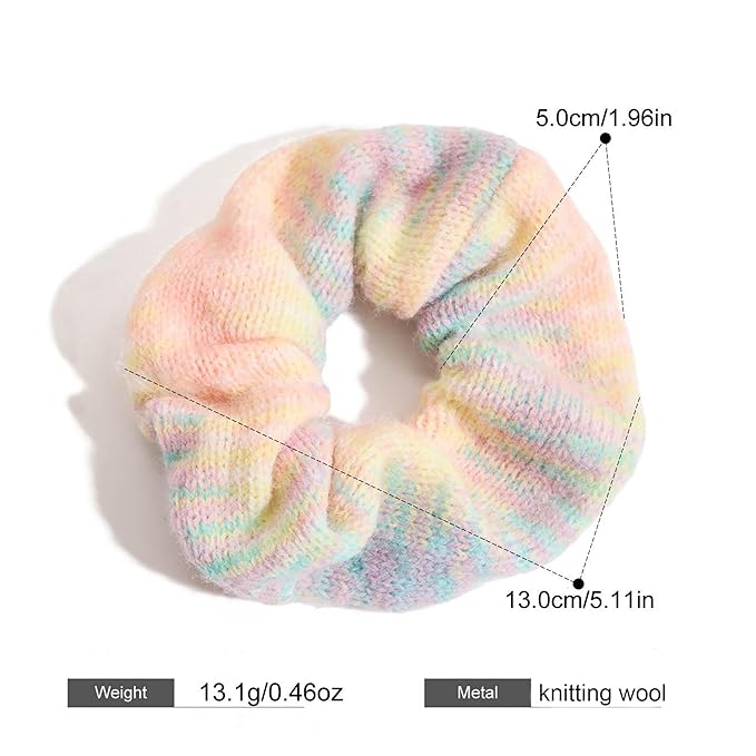 Thick Large Pink Hair Scrunchie for Women Soft Knit Scrunchie Everyday Stylish Tie Dye Hair Accessories