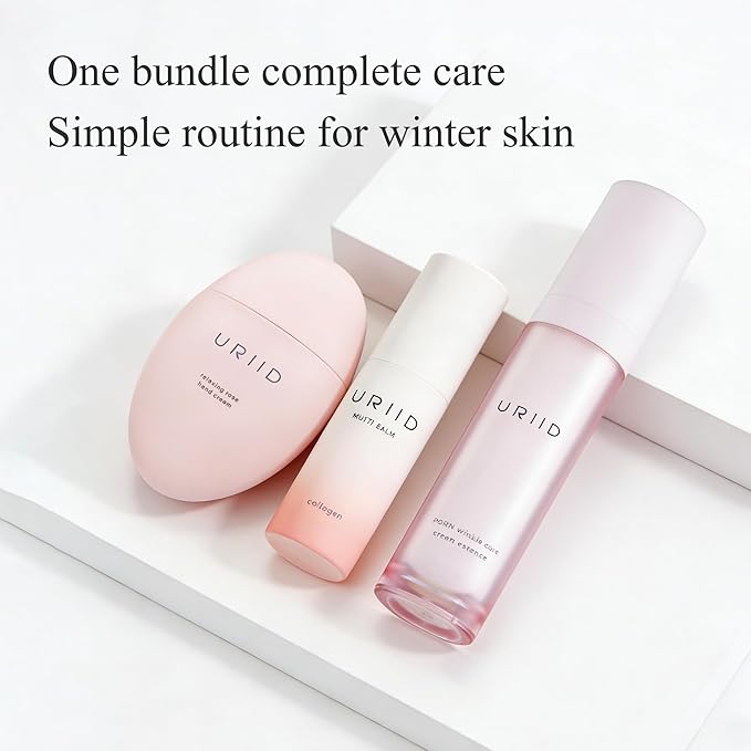 3-in-1 Winter Repair Skincare Bundle – PDRN Facial Essence, Rose Hand Cream & Collagen Balm
