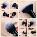 29pcs Black Professional Makeup Brush Set Kabuki Powder Concealers Eye shadows Blush Eyeliner Eyebrow Contour Eye blending Brushes (29pcs brush)