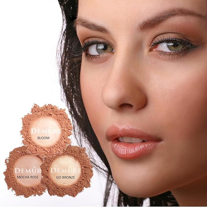 Demure Mineral Blush Makeup (Go Bronze), Loose Powder, Professional Quality, Cruelty Free Powder By Demure