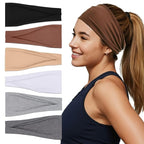 Headbands For Women Headband Elastic Soft Head Bands For Women's Hair Accessories Womens Fashion Yoga Workout Running Fabric Hair Band 6 Pcs