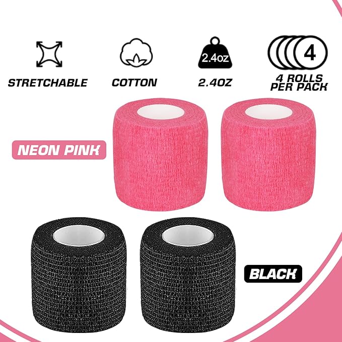 200Pcs Large Tattoo Machine Covers with Black Tattoo Pen Bags and 4Pcs Tattoo Machine Tape Grip Wrap