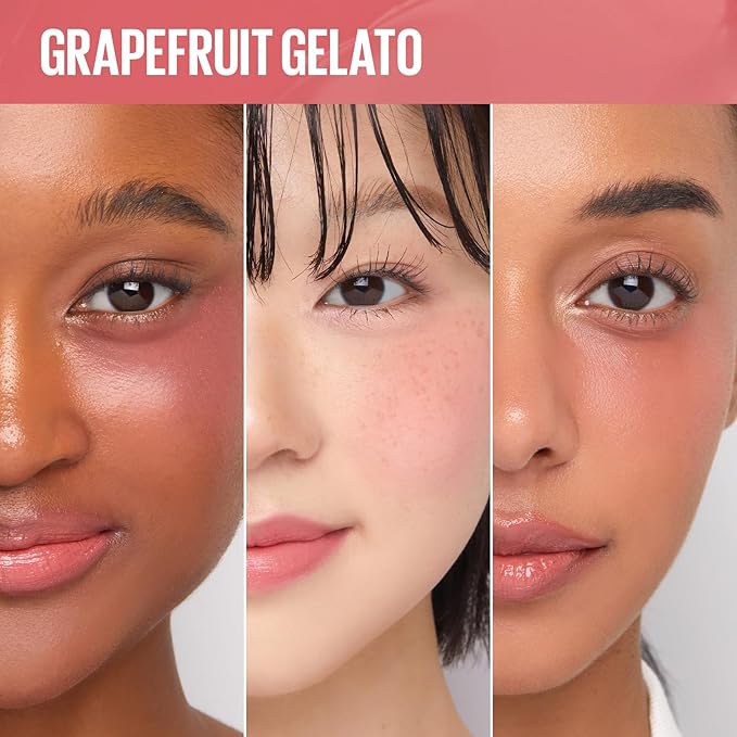 KAJA Cheek & Lip - Dewy Bar 06 Grapefruit Gelato | Creamy Blusher and Balm Multi-Stick, 45% Moisturizing Oil, Apple Extract, Vitamin-Hyaluronic Acid Infused, High Shine, Non-Sticky, Easy Blending, 10g