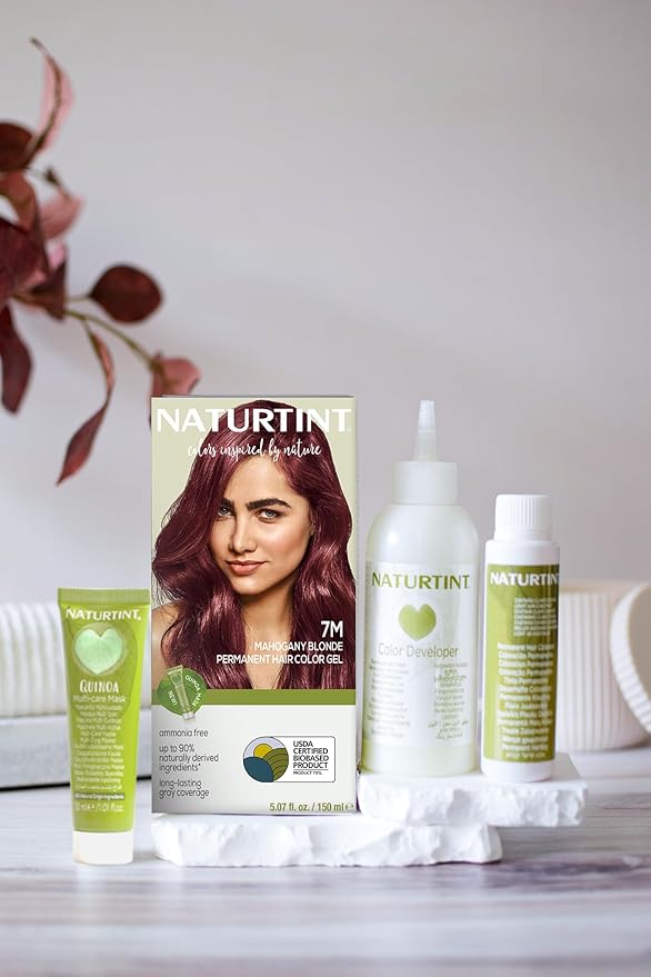 Naturtint 7M Mahogany Blonde Permanent Hair Color (Pack of 1), Ammonia Free, Vegan, Cruelty Free, up to 100% Gray Coverage, Long Lasting Results (Packaging may vary)
