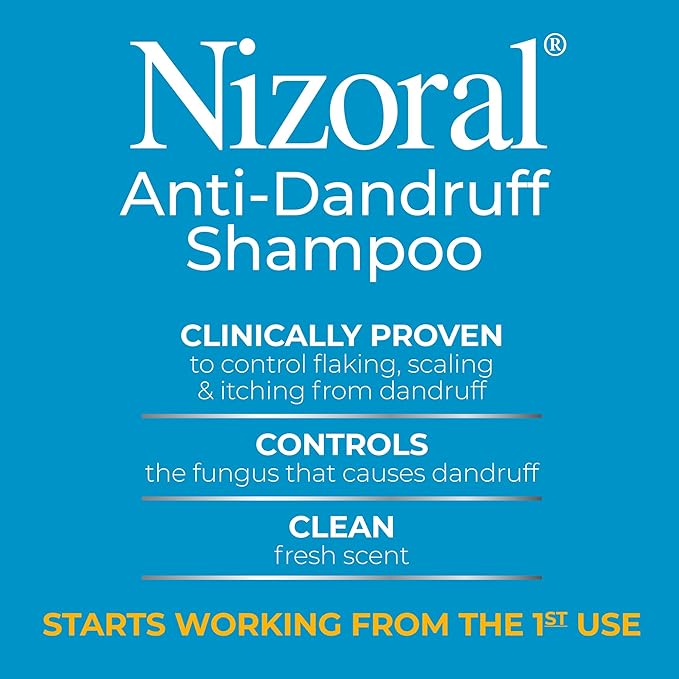 Nizoral Anti-Dandruff Shampoo with 1% Ketoconazole, 14 Fl Oz, Fresh Scent, Anti Fungal Shampoo