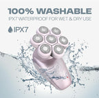 3-in-1 Electric Razor for Women, Painless Bikini Trimmer & Body Shaver, IPX7 Waterproof Wet/Dry, 120-Min Type-C Rechargeable, Gentle & Smooth Pink Shaver, Ideal Holiday Gift for Her