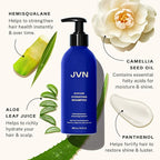 JVN Nurture Hydrating Shampoo, 10 Fl Oz, Detangles & Softens Hair, Moisture and Deeply Nourishing Shampoo, Color Safe Hair Care for Women and Men, Non-Toxic, Silicone and Sulfate Free
