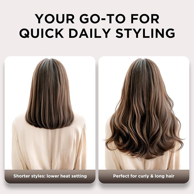 Aima Beauty Blow Dryer Brush - Ionic Ceramic Hot Air Brush for Frizz-Free Straightening & Voluminous Blowout, 2.3‘’/ 60mm Oval Barrel with Nylon Bristles, 360 Surrounded Vent, 3 Heat Settings, Pink