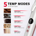 Airflow 2-in-1 Hair Straightener & Curler, Titanium Flat Iron with 360° Cooling Vents for Style Locking | Dual Voltage for Travel, 5 Heat Settings, Auto Off & 15s Fast Heat-Up