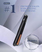 GLAMPALM Hair Straightener 1" Ceramic Volumizing flat iron Infused with Vita C, Korea's No.1 Professional Salon Tool, Curved Plates, Dual Voltage, 11 Heat Settings(220°–450°), 25s Fast Heat-Up (GP202)