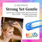 2.5” Large Snap Hair Barrettes for Women Girls, Y2k Colorful Cute Metal Flat Hair Clips for Kids Fine Thin Hair Styling Accessories, Big Neon Hairclips 6 Colors 30 Pcs