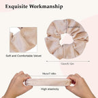 Velvet Scrunchies for Women – 8PCS Neutral Large Hair Ties – Black, Blonde, Dark Brown, Light Brown – No Crease, Frizz-Free, Soft & Gentle Elastic Hair Bands, Everyday Hair Accessories Gifts