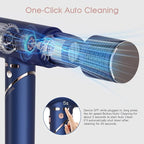 MIRACOMB Foldable Travel Hair Dryer, Powerful Ionic Blow Dryer Pro with Brushless Motor for Fast Drying, Lightweight Portable Hairdryer for Women/Men, Digital Heat/Speed Settings, with 2 Nozzles