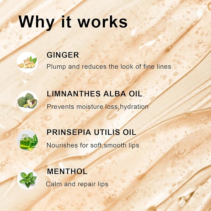 KISSIO Plumping Lip Gloss,Plumping,Moisturize and Elasticity,Lip Plumper and Lip Care for Day and Night Use,with Ginger,Peppermint and Jojoba Oil,Clear,10 ml