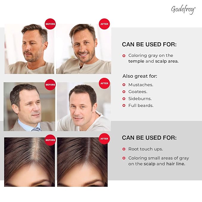Godefroy Hair Color Tint Kit for 100% Gray Coverage, Natural Black, 20 Applications, Long-Lasting Root Touch-Up for Men & Women, Pre-Measured Capsules, No Waste, DIY Salon-Quality Results at Home