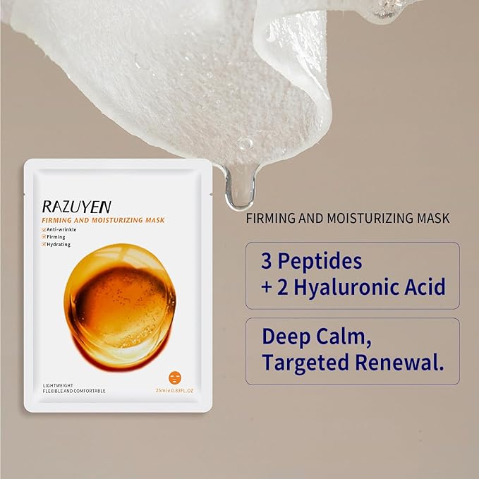 Face Sheet Masks, Christmas Stocking Stuffers, 9 Variety Packs, Peptide, Vitamin C & Panthenol B5, Antiaging, Brightening, Soothing Facial Skincare Gift Set for All Skin, Moisturizing Mask Set