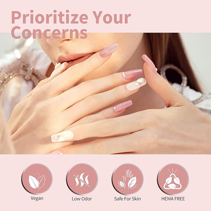 CANNI CC7 30 Pcs 9ML Hema-Free Jelly Gel Nail Polish Set with Base Top Coat- Jelly Nude Pink Translucent Gel Polish Colors Kit, Soak Off LED Nail Manicure Kit DIY at Home Salon Gifts