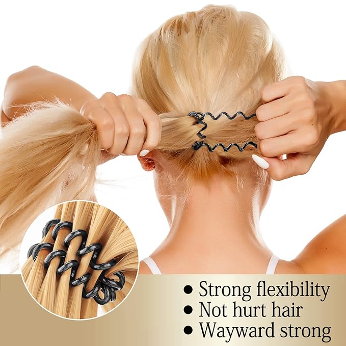 27 PCS Spiral Hair Ties,No Crease Coil Hair Bands, Phone Cord Hair Ties for Thick Hair - Women Ponytail Holder Elastics（Brown series)
