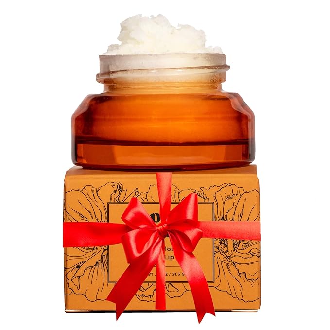 Poppy & Pout Natural Lip Scrub, Moisturizing Sugar Scrub for Dry Lips, Lip Scrubber Exfoliator with Essential Oils Smooths and Hydrates Lips, In Recyclable Glass Jars, Cruelty Free - Orange Blossom