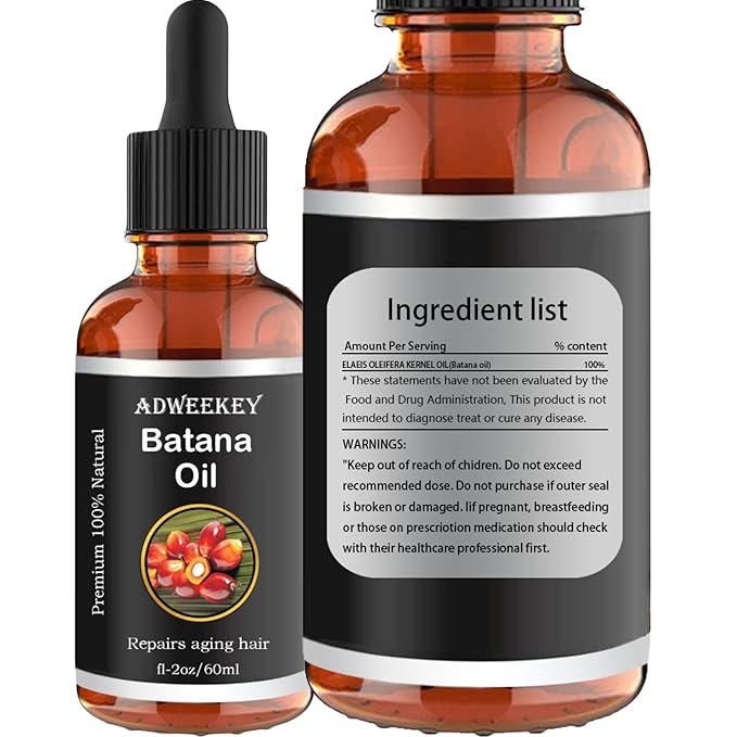 Organic Batana Oil for Hair Growth, 100% Pure , Promotes Hair Wellness for Men & Women, Enhances Hair & Skin Radiance (2.0 Oz)