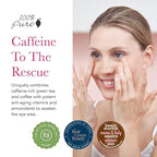 100% PURE Coffee Bean Caffeine Eye Cream Refresh & Hydrate Under Eye Treatment Reduce Puffiness, Dark Circles, Wrinkles with Green Tea, Rose Hip, Vitamin E - Youthful Vibrant Eyes - Vegan - 1 oz