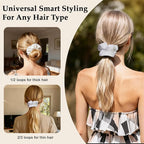 Satin Scrunchies for Women – 8PCS White Silk Hair Ties – No Crease, Frizz-Free, Gentle Elastic Hair Bands for Thick & Thin Hair, Soft & Stylish Hair Accessories Gifts