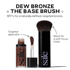 Saie Dew Bronze - Hydrating Liquid Bronzer Stick For a Sun Kissed Glow - Liquid Contour Stick Infused with Nourishing Skin Care Ingredients - Sculpted Face Makeup Essential - Sand (0.4 oz)