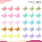 Butterfly Clips for Hair 50pcs, Cute Mini Small Hair Accessories for Kids Toddler Girls Women 90s Y2K Colorful Pastel Clip Claw, 10 Colors (Jelly)