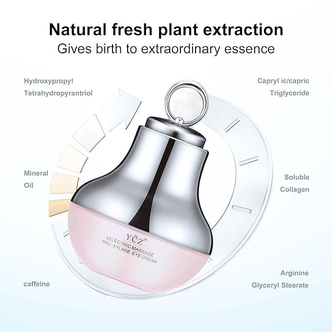 Ycz Electric Massage Eye Cream for Dark Circle, Firm and Smooth of Fine Lines, Tired Eye Refreshment with Gentle Vibration, for Anti-Wrinkle, Firming, Moisturizing